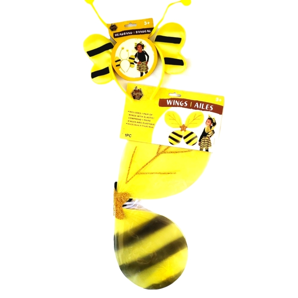 NEW Bumble Bee Headband and WIngs Set for Ages 3+